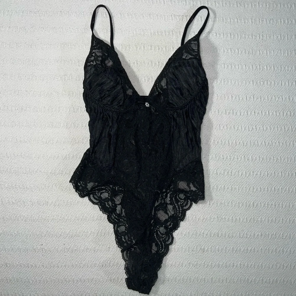 Whimsigoth Babydoll Lacy Bodysuit Womens XS Coquette Sexy Intimate Romantic - Picture 1 of 7